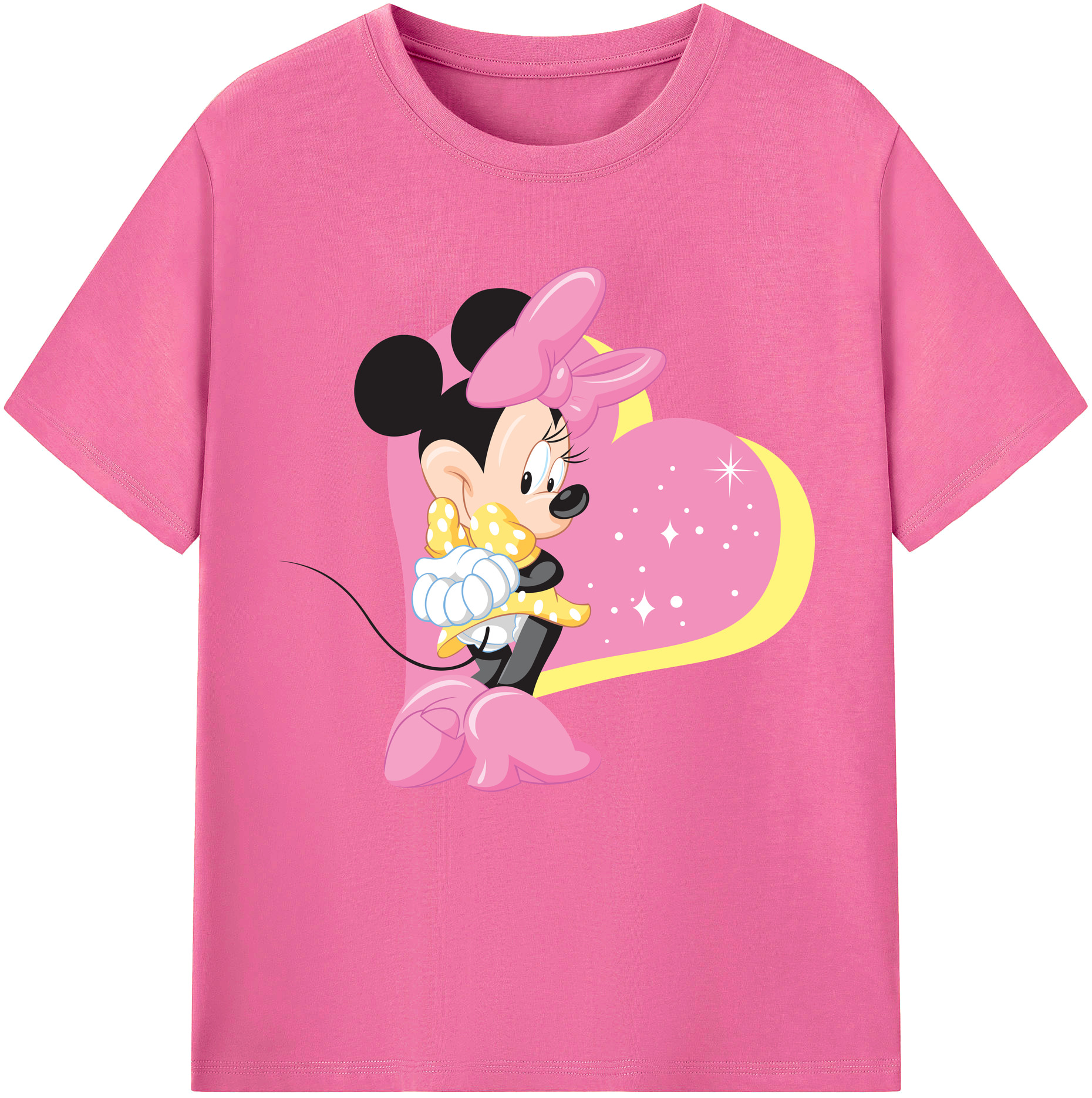 （画像用） ミッキーマウス Mickey Mouse レディースカジュアルプリントTシャツ（綿100％）